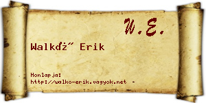 Walkó Erik névjegykártya