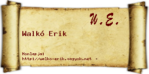 Walkó Erik névjegykártya